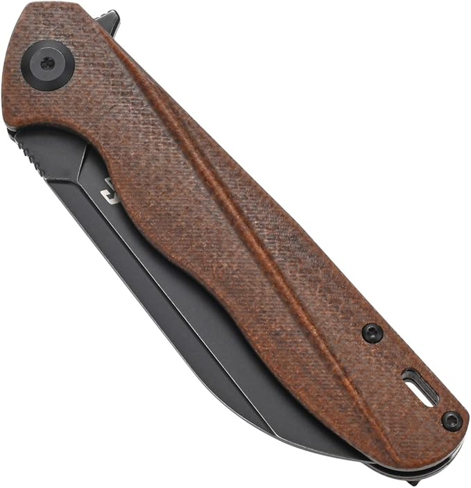 Sitivien ST103 Folding Knife, D2 Steel Blade,Micarta Handle EDC Tool Knife for Outdoor, Camping