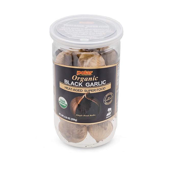 MW Polar USDA Organic Black Garlic 8.8oz (Pack of 1), Whole Bulbs, Easy Peel, All Natural, Chemical