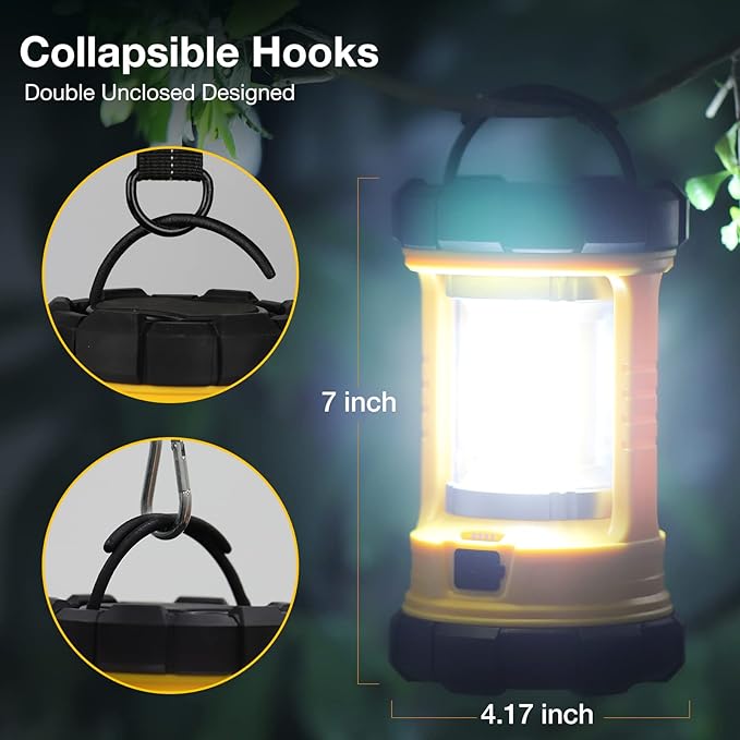 CT CAPETRONIX Camping Lantern, 3200LM Bright Camping Light, 4600mAh Rechargeable LED Lantern for