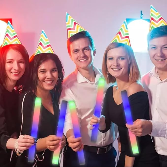 Super Z Outlet Upgraded Light up Foam Sticks, 3 Modes Colorful Flashing LED Strobe Stick for Party
