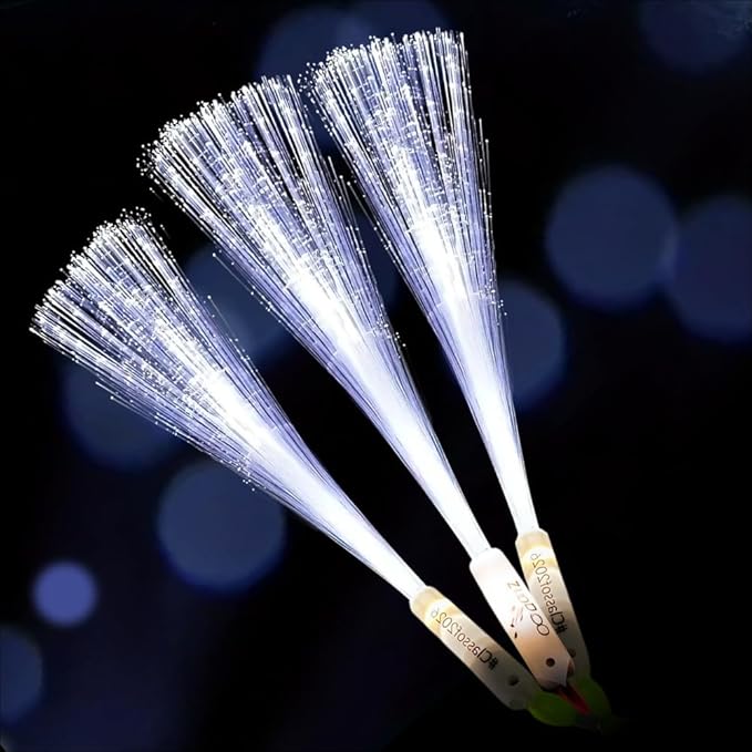 Personalized LED Fiber Optic Glow Wand 10 Pack, Multicolor LED Light Wand Custom Text