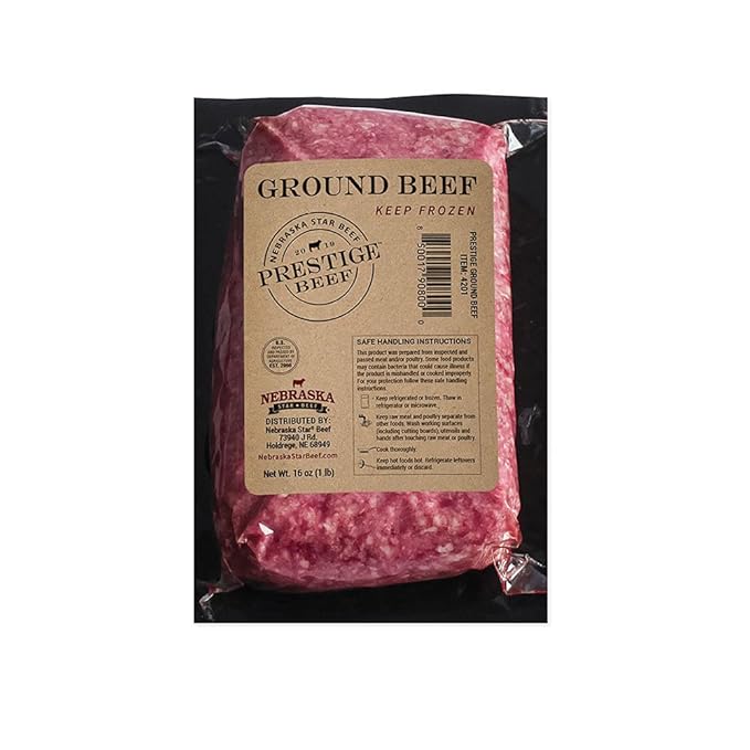 Nebraska Star Beef Angus Ground Beef, 30lb Pack (30 x 1lb) - Premium Frozen Hamburger Meat, 80/20