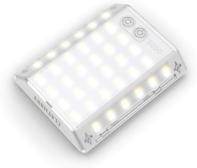 CLAYMORE 3Face Mini (Light Gray) - Lightweight and Portable LED Area Light for Outdoors, Camping