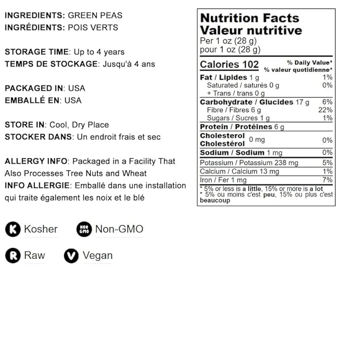 Food to Live - Green Split Peas, 4 Pounds - Dried, Vegan, Kosher, Bulk. Easy to Cook. Rich in