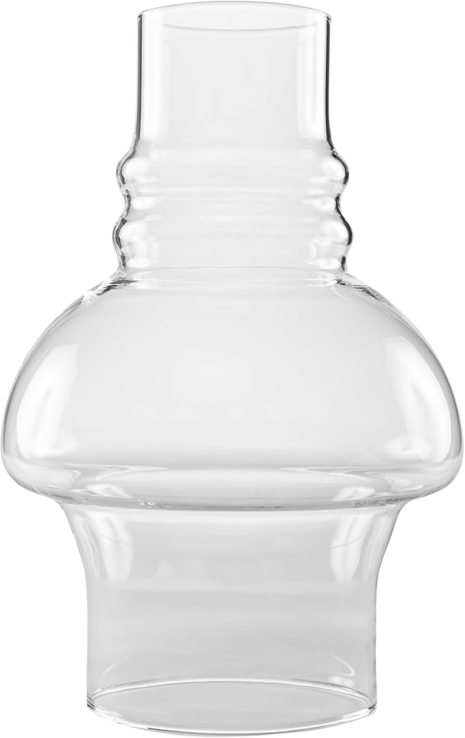 Light of Mine: 3" X 7" Oil Lamp Replacement Hooded Chimney - Clear Smooth Top Borosilicate Chimney