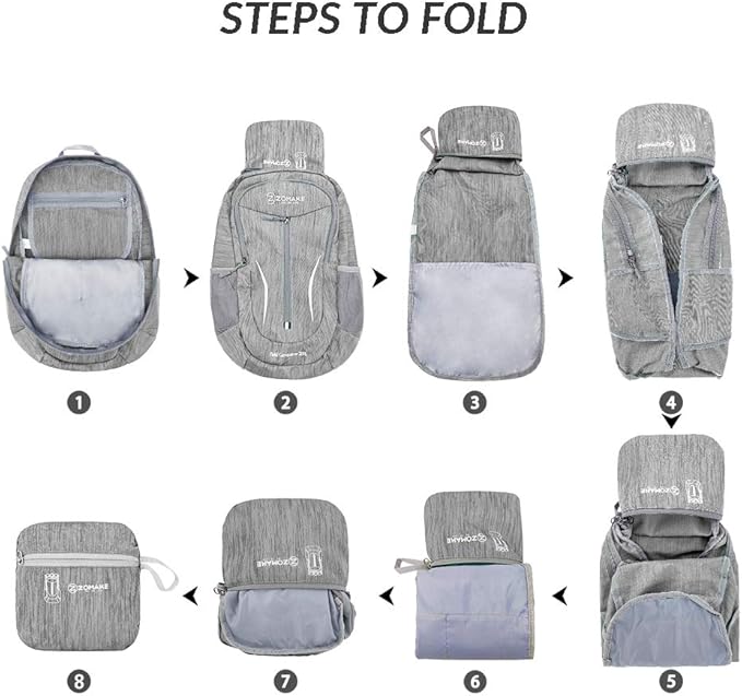 ZOMAKE 25L Ultra Lightweight Packable Backpack, Foldable Hiking Backpacks Water Resistant Small