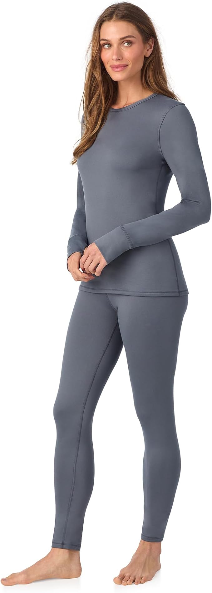 Cuddl Duds Womens Fleece Lined Thermal Base Layer Set – Long Sleeve Shirt & Leggings for Cold