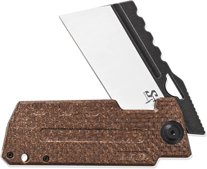 Sitivien ST155 Folding Knife,Sandvik 14C28N Steel Blade,Micarta Handle EDC Tool Knife Pocket Knife