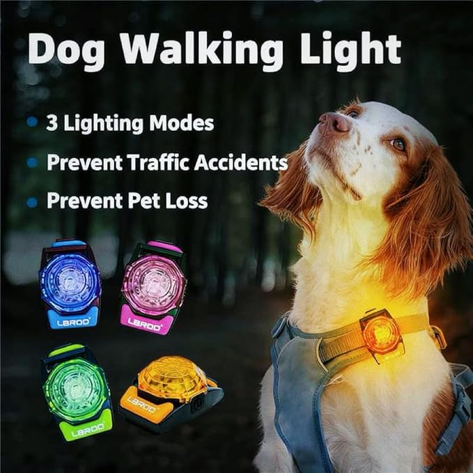 LaRoo Dog Lights for Night Walking,USB-C Rechargeable Dog Lights，Only 13g for Small Dogs, 3 Modes