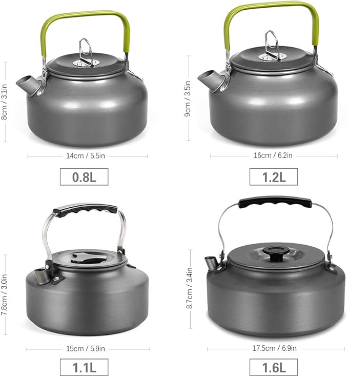 Docooler Camping Kettle - 0.8L Portable Ultra-Light Outdoor Hiking Camping Picnic Water Kettle