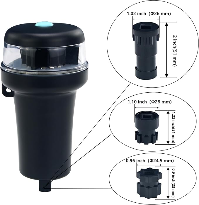 Kayak Battery Portable Navigation LED Lights Multi- Adaptors 3AA Battery Inflatable Boat Surface