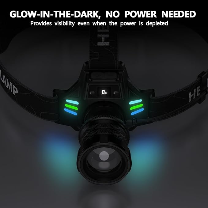 High Lumens Headlamp Rechargeable 4000 Super Bright LED Head Lamp Battery Powered,12 Modes
