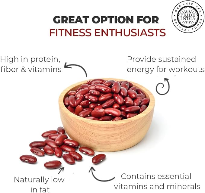Pride Of India - Indian Whole Dark Kidney Beans - Protein & Fiber Rich Rajma, 3.0 Pound Jar