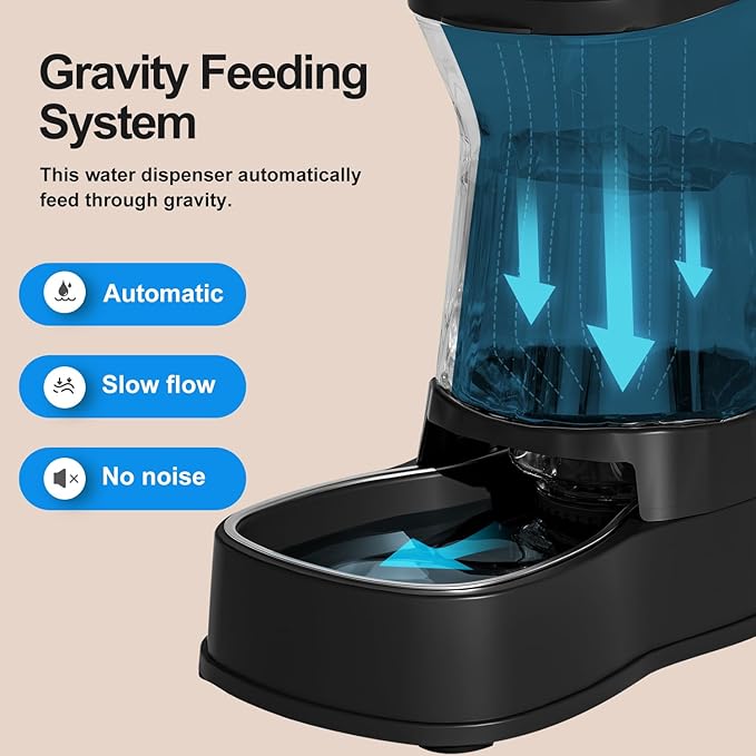 Gardner Pet Automatic Dog Water Dispenser Gravity Stainless Steel Water Waterer Feeder, Large