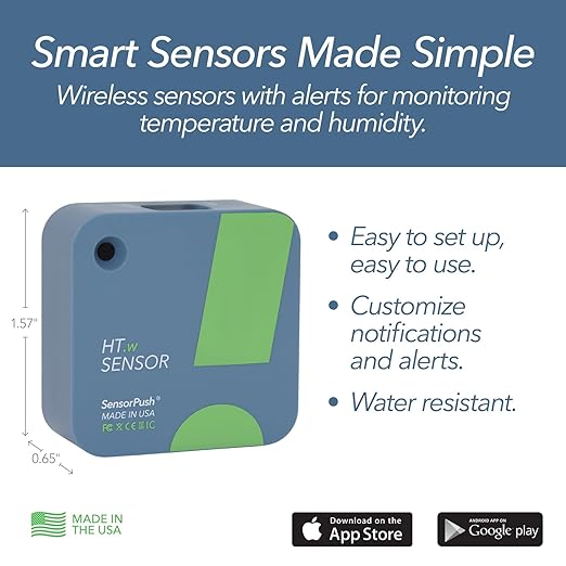 HT.w Smart Temperature Sensor & Humidity Sensor - Bluetooth Thermometer and Hygrometer with App