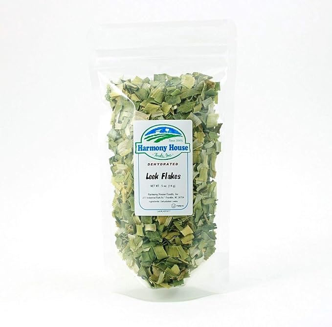 Harmony House Foods Dehydrated Leek Flakes - Air Dried Vegetables for Soup and Cooked Dishes, Great