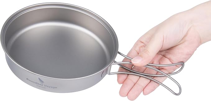 iBasingo Backpacking Cookset Titanium Camping Pots Set Ultralight Outdoor Picnic Pots Pans with