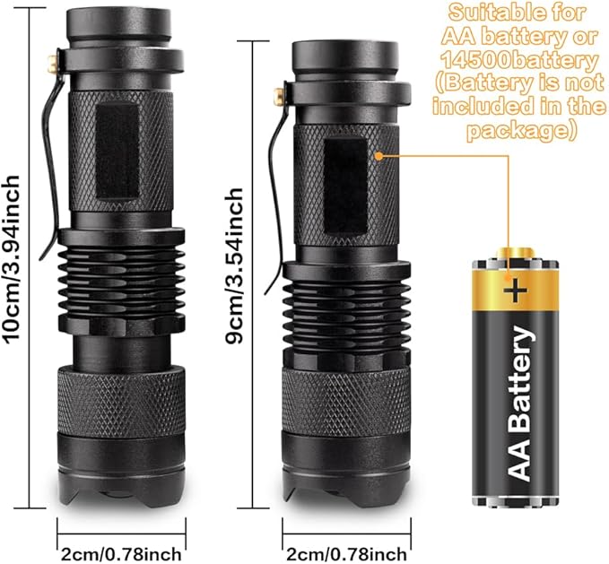 4 Pack Red LED Flashlight Single Mode Red Light Flashlight One Mode Zoomable Night Light Torch for
