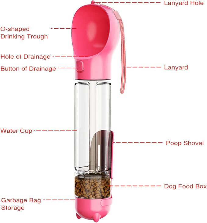 DoqiPaw Dog Travel Water Bottle Leak Proof No Spill Lead Leash Waterer Feeder Accessory Alternative