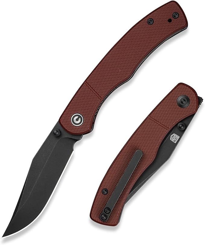 CIVIVI Clingman EDC Pocket Folding Knife with Titanium Reversible Clip, 2.99" Nitro-V Blade G10