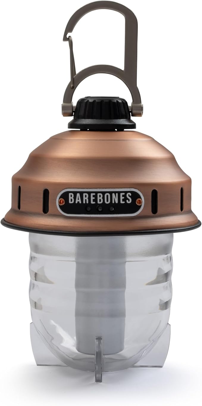 Barebones Beacon Hanging Light ??Copper, Rechargeable LED Camping Lantern with Adjustable