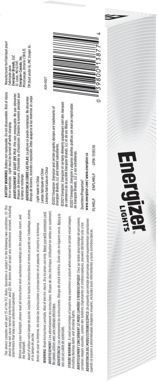 Energizer Rechargeable Penlight, 400 Lumens, IPX4 Water-Resistant, Lightweight Metal Compact