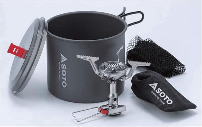 SOTO Amicus Stove with or without Igniter Camping Stove - Superior Under Windy Conditions, Shock