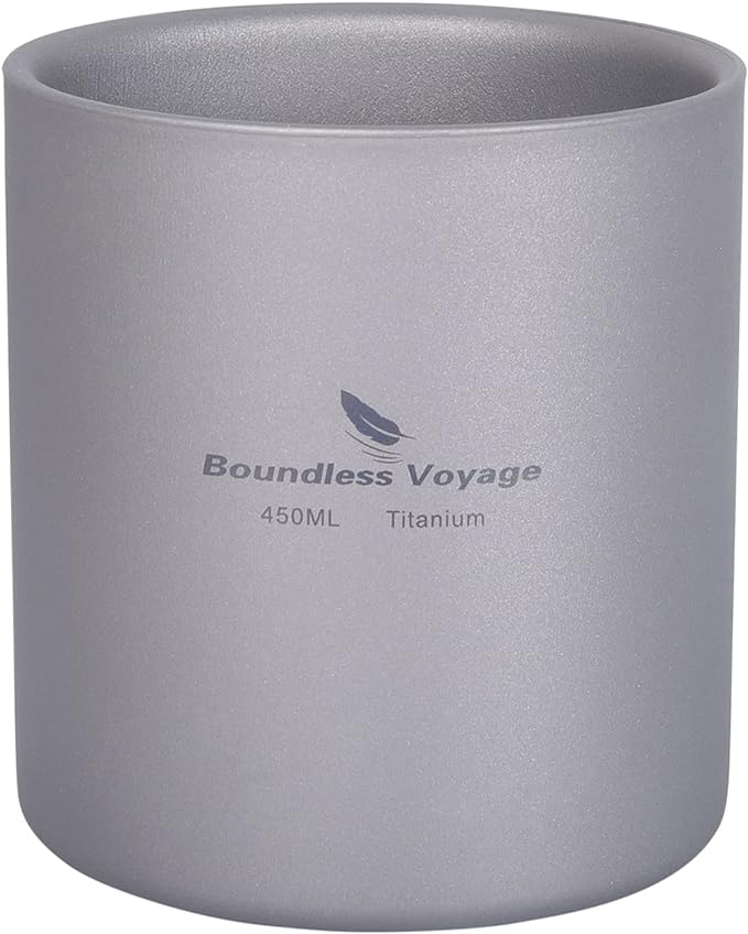 Boundless Voyage 3 in 1 Double Walled Titanium Cup Heat Resistant Mini Tea Drink Cup Outdoor