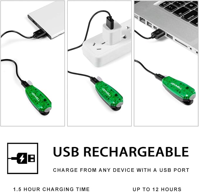 USB Rechargeable LED Safety Lights (2 Pack) - Clip on Strobe Running Lights for Runners