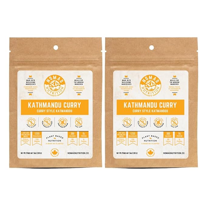 Nomad Nutrition Kathmandu Curry | Instant Freeze Dried Backpacking & Camping Food | Plant-Based