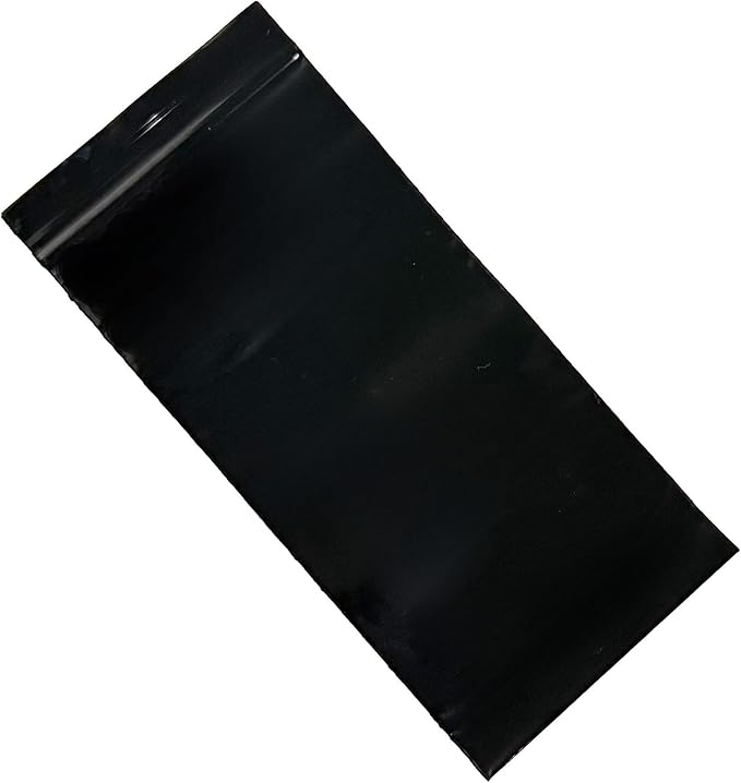 PABCK 100 Pieces Black Reclosable Zip Bags 5.1mil Thickness Poly Plastic Packaging Resealable