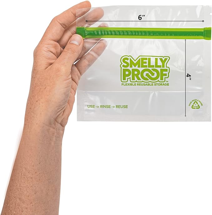 Smelly Proof 10 x Expandable Stand-Up & Fill REUSABLE Storage Bags for Food Designed & Mfg in US