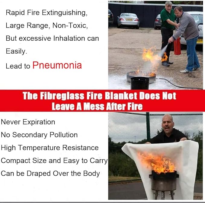 Fire Blanket for Home Emergency Survival ??Fiberglass Suspend Fire Flames Suspension Blankets for