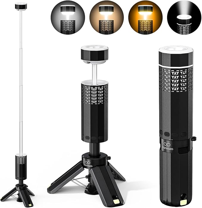 Rechargeable 21000mAh Camping Light, Telescopic Camping Lights, Collapsible Magnetic Camping