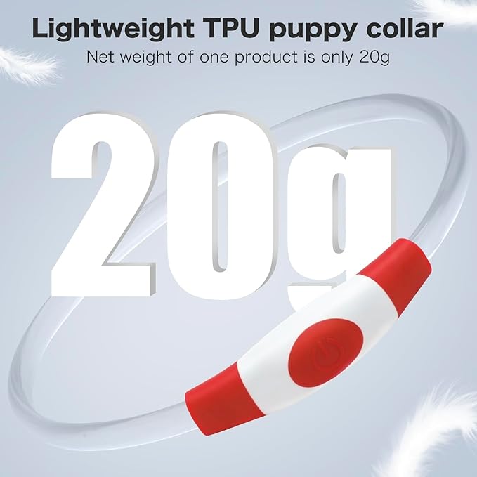 BSEEN Light Up Dog Collar - Rainproof LED Dog Collar Rechargeable - TPU Cuttable Glowing Puppy