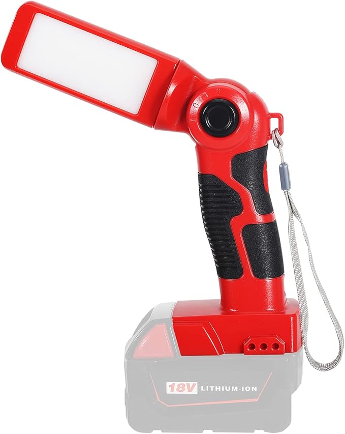 YEX-BUR LED Work Light Torch Compatible with Milwaukee 18v Battery, 12W 1000LM Flashlight with