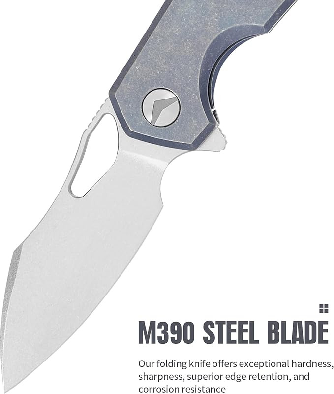 Folding Knife pocket knife EDC Knife With Clip Survival knife Camping knife - M390 Steel Titanium