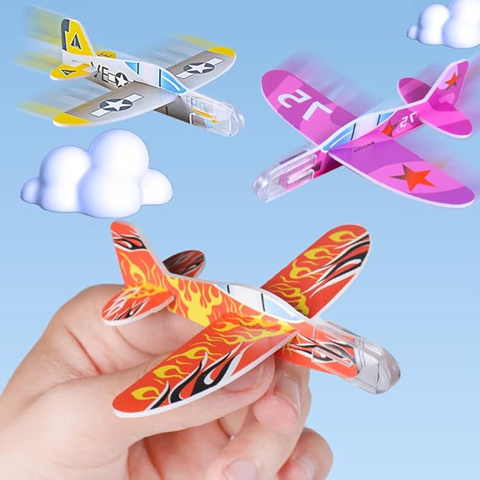 Manmel 50 Pcs Foam Gliders Planes Toys for Kids, Paper Airplane, Party Favors Goodie Bag Stuffers
