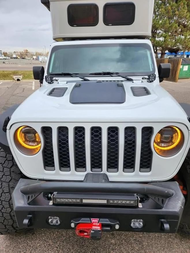 Lensun 45W 12V Hood Flexible Solar Panel for Jeep Gladiator JT (2021-Present) w/Rubicon Hood - Off