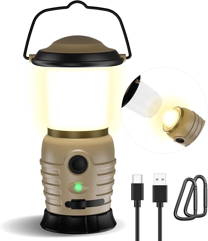 Camping Lantern Rechargeable, Portable LED Camping Lantern - Battery Tent Light with 4 Modes for