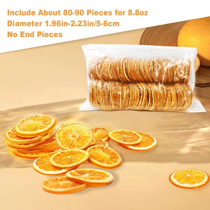 Mkostlich Dried Orange Slices Bulk 8.81oz/250g, Natural Dehydrated Orange Slice for Cocktails/