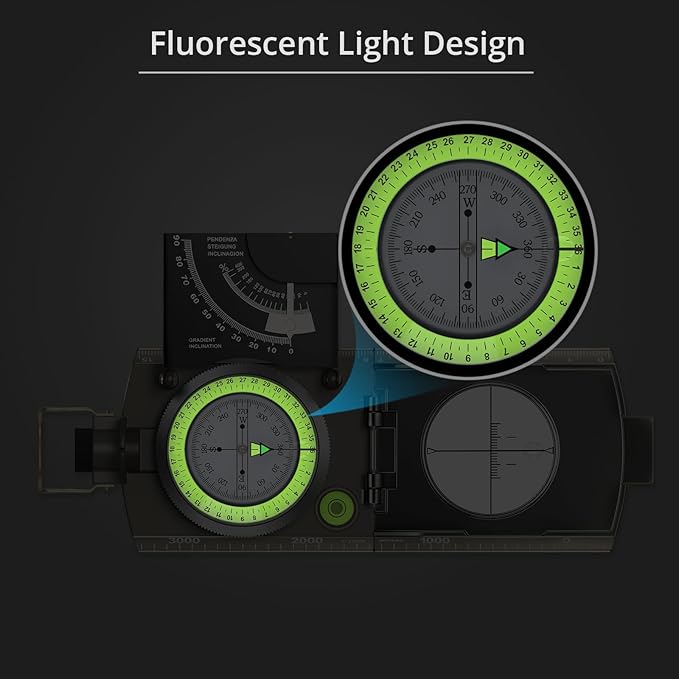 Proster IP65 Compass Hiking Survival - Lensatic Sighting Compass for Camping Navigation, Compass