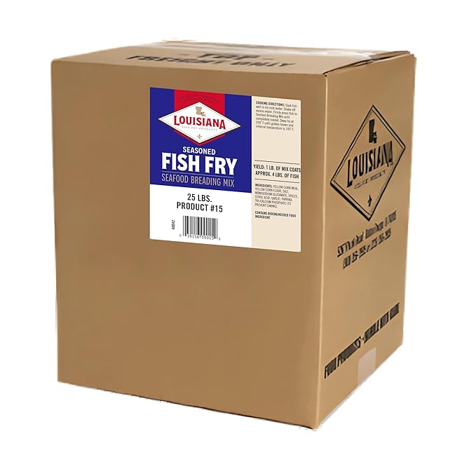 Louisiana Fish Fry Seasoned Fish Fry 25lb Bulk, Food Service (25 Pounds)