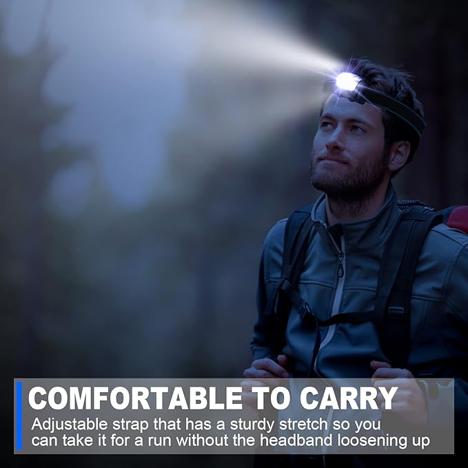 Macarrie 18 Pack LED Headlamps IPX4 Waterproof 3 Modes Headlamp Flashlight Bright Head Lights