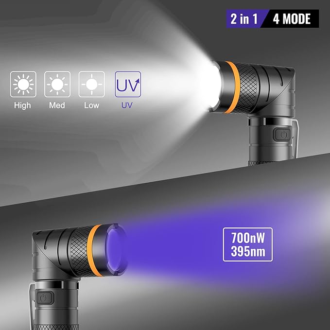 NICRON B75 High Power UV Flashlight Rechargeable LED 1000 Lumens 395nm Ultraviolet, 90 Degree 4