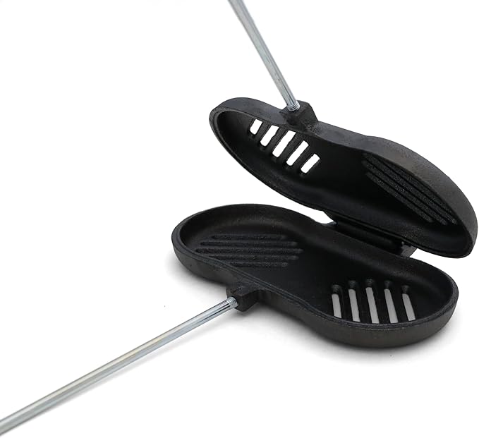 Coghlan's Pre-Seasoned Cast Iron Broiler with Removable Handles, Break-Apart Hinge – Ideal for