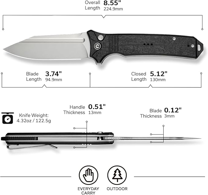 CIVIVI Neurohaptic Pocket Knife for EDC, Folding Knife with 3.74'' Nitro-V Blade G10 Handle