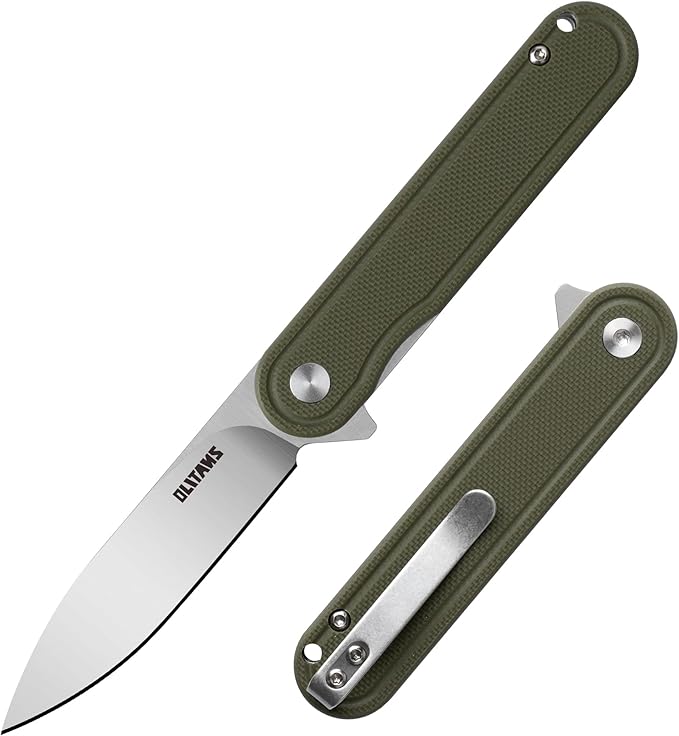 G040 Pocket Knife, 2.75'' D2 Steel Blade G10 handle, Small EDC Knife with Pocket Clip for Men