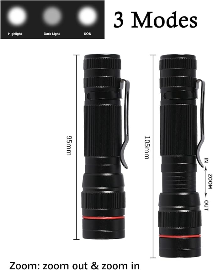 LED Flashlight Rechargeable 2 Pack, High Lumens Tactical flahlight, Super Bright Small Flash Light