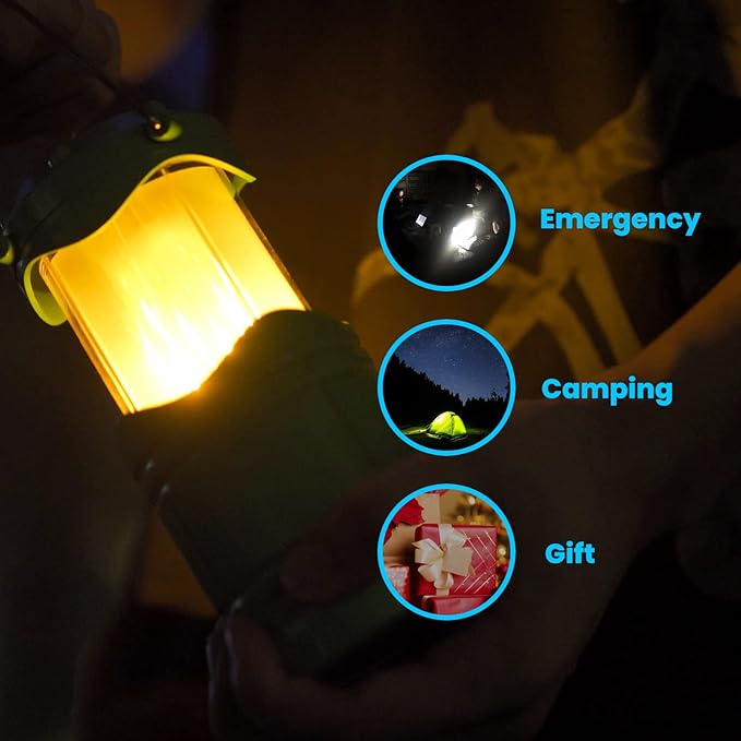 Lichamp 4 Pack LED Camping Lanterns, Collapsible Flameless Candles Tea Lights, Portable Battery